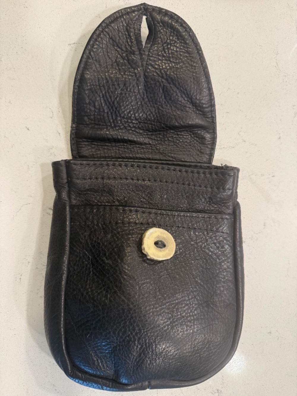 Vintage Swadeshi Leatherworks Black Leather Belt Bag Hip Pouch Redway CA